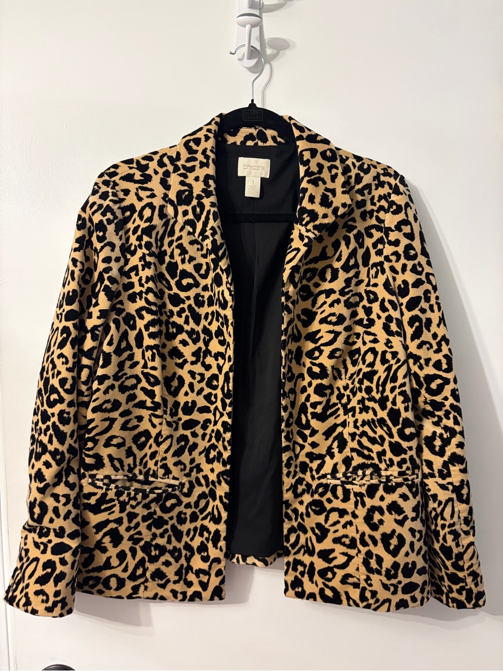 Chico's Leopard-Print Blazer in Tan and Black